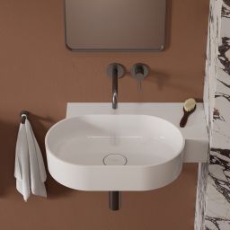 Omnires Ovo M+ umywalka 64x44 cm narożna ścienna-nablatowa biała OVO645UWPBP