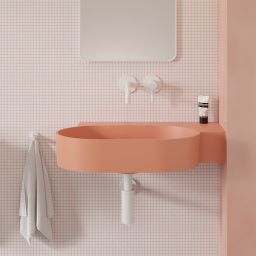 Omnires Ovo M+ umywalka 64x44 cm narożna ścienna-nablatowa coral mat OVO645UWPCO