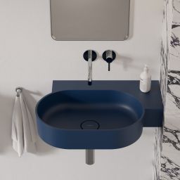 Omnires Ovo M+ umywalka 64x44 cm narożna ścienna-nablatowa midnight blue matOVO645UWPMB