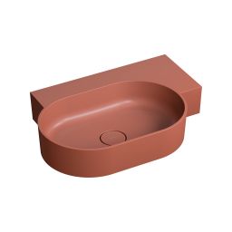 Omnires Ovo M+ umywalka 64x44 cm narożna ścienna-nablatowa terracotta mat OVO645UWPTE