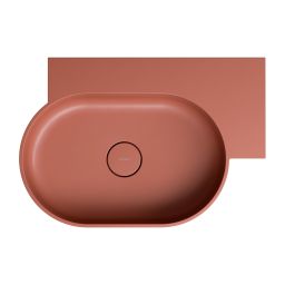Omnires Ovo M+ umywalka 64x44 cm narożna ścienna-nablatowa terracotta mat OVO645UWPTE