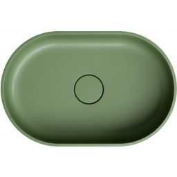 Omnires Ovo M+ umywalka 55x36 cm owalna nablatowa zielona OVOUNOL