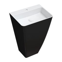 Omnires Parma M+ umywalka 55x43 cm prostokątna wolnostojąca czarny-biały PARMAUWBCP