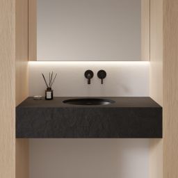 Omnires Shell M+ umywalka podblatowa black lava mat SHELL380UPBLV