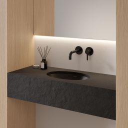 Omnires Shell M+ umywalka podblatowa black lava mat SHELL380UPBLV