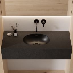 Omnires Shell M+ umywalka podblatowa black lava mat SHELL380UPBLV