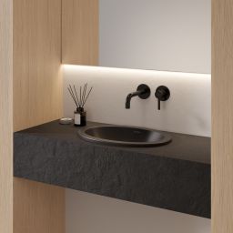 Omnires Shell M+ umywalka podblatowa black lava mat SHELL380UPBLV