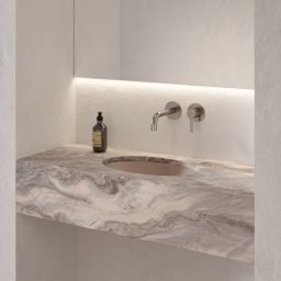 Omnires Shell M+ umywalka podblatowa dune beige mat SHELL380UPDB