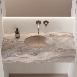 Omnires Shell M+ umywalka podblatowa dune beige mat SHELL380UPDB