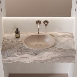 Omnires Shell M+ umywalka podblatowa dune beige mat SHELL380UPDB