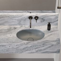 Omnires Shell M+ umywalka 48x31 cm owalna podblatowa ash grey mat SHELL480UPAG