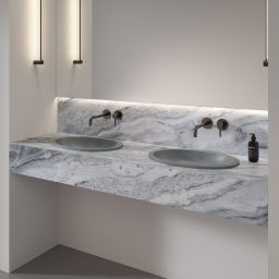 Omnires Shell M+ umywalka 48x31 cm owalna podblatowa ash grey mat SHELL480UPAG