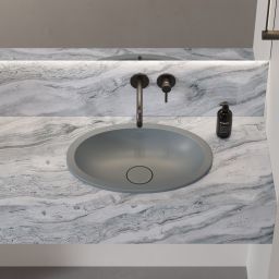 Omnires Shell M+ umywalka 48x31 cm owalna podblatowa ash grey mat SHELL480UPAG