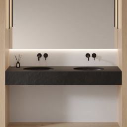 Omnires Shell M+ umywalka 48x31 cm owalna podblatowa black lava mat SHELL480UPBLV