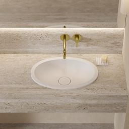 Omnires Shell M+ umywalka 48x31 cm owalna podblatowa biały mat SHELL480UPBM