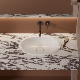 Omnires Shell M+ umywalka 48x31 cm owalna podblatowa biały połysk SHELL480UPBP