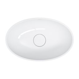 Omnires Shell M+ umywalka 50x32 cm owalna nablatowa biała SHELL500UNBP