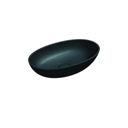 Omnires Shell M+ umywalka 60x35 cm owalna nablatowa czarna SHELLUNBLV