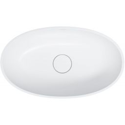 Omnires Shell M+ umywalka 60x35 cm owalna nablatowa biały mat SHELLUNBM