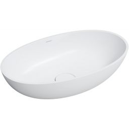 Outlet - Omnires Shell M+ umywalka 60x35 cm owalna nablatowa biały mat SHELLUNBM