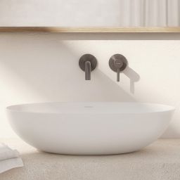 Omnires Shell M+ umywalka 60x35 cm owalna nablatowa biały mat SHELLUNBM