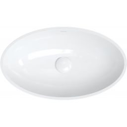 Omnires Siena M+ umywalka 60x35 cm owalna nablatowa biała/czarna SIENALUNBCP