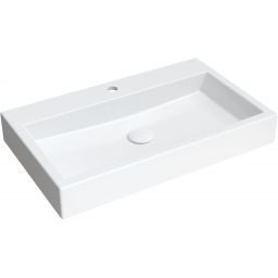 Outlet - Omnires M+ umywalka 70x42 cm prostokątna ścienna-nablatowa biała THASOS700BP