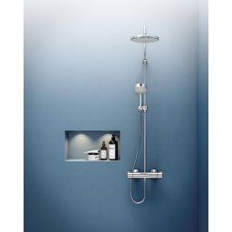 Oras Nova zestaw prysznicowy ścienny termostatyczny z deszczownicą chrom 7402U