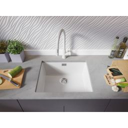 Primagran Londyn 60 XXL zlewozmywak granitowy 52x43 cm biały ML6KW-X0#P