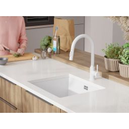 Primagran Londyn 60 XXL zlewozmywak granitowy 52x43 cm biały ML6KW-X0#P