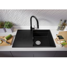 Primagran San Francisco XXL 780-50 Level zlewozmywak granitowy 78x50 cm czarny O_OHFKC-001