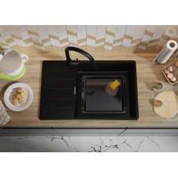 Primagran Sevilla XL 780-60 Top zlewozmywak granitowy 78x50 cm czarny O_OKJKC-001