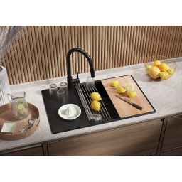 Primagran Sevilla XL 780-60 Top zlewozmywak granitowy 78x50 cm czarny O_OKJKC-001