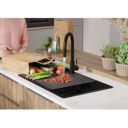 Primagran Sevilla XL 780-60 Top zlewozmywak granitowy 78x50 cm czarny O_OKJKC-001