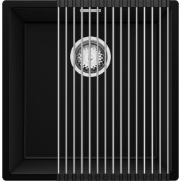 Primagran Monaco XXL 50 Slim zlewozmywak granitowy 47x46 cm czarny O_OL5KC-001