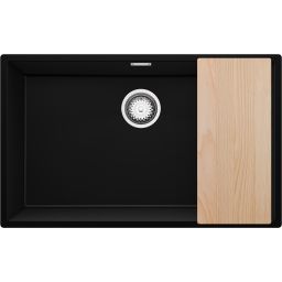 Primagran Londyn XXL 80 Slim zlewozmywak granitowy 76x47 cm czarny O_OL8KC-001