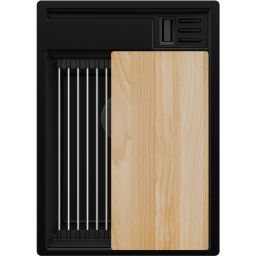 Primagran Oslo 40 Pocket Multilevel zlewozmywak granitowy 38x53 cm czarny O_OOFKC-001