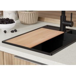 Primagran Oslo 40 Pocket Multilevel zlewozmywak granitowy 38x53 cm czarny O_OOFKC-001