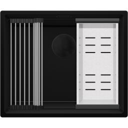 Primagran Praga XXL 60 Level zlewozmywak granitowy 56x47 cm czarny O_OP6KC-001