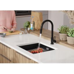 Primagran Praga XXL 60 Level zlewozmywak granitowy 56x47 cm czarny O_OP6KC-001