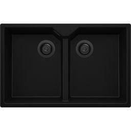 Primagran Madryt XL 80 Twin zlewozmywak granitowy 78x50 cm czarny O_ORTKC-001