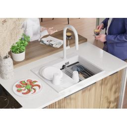 Primagran Sydney zlewozmywak granitowy 62x50 cm biały O_OTLKW-001