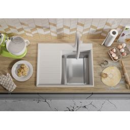 Primagran Sydney zlewozmywak granitowy 62x50 cm biały O_OTLKW-001