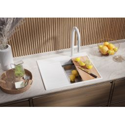 Primagran Sydney zlewozmywak granitowy 62x50 cm biały O_OTLKW-001