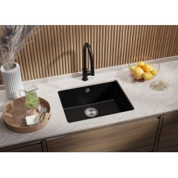 Primagran Wenecja XL 60 Easy zlewozmywak granitowy 56x44 cm czarny O_OW6KC-001