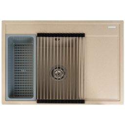Pyramis Camea zlewozmywak granitowy 68x50 cm beż piaskowy 070223411