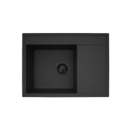 Pyramis Camea zlewozmywak granitowy z baterią 68x50 cm czarny 070223912BEI