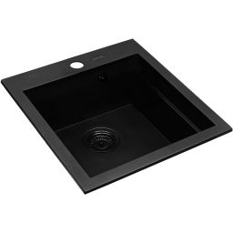 Pyramis Siros zlewozmywak granitowy 51,5x47 cm czarny 079822801