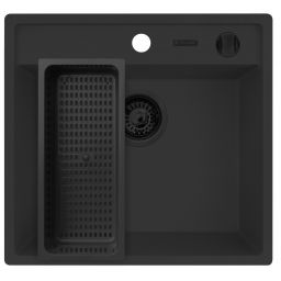 Pyramis Camea zlewozmywak granitowy z wkładką ociekową 53x50 cm czarny 070168302WD