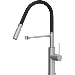 Quadron Gemma bateria kuchenna stojąca z wyciąganą wylewką stalowa/czarna 3623501_BSBL